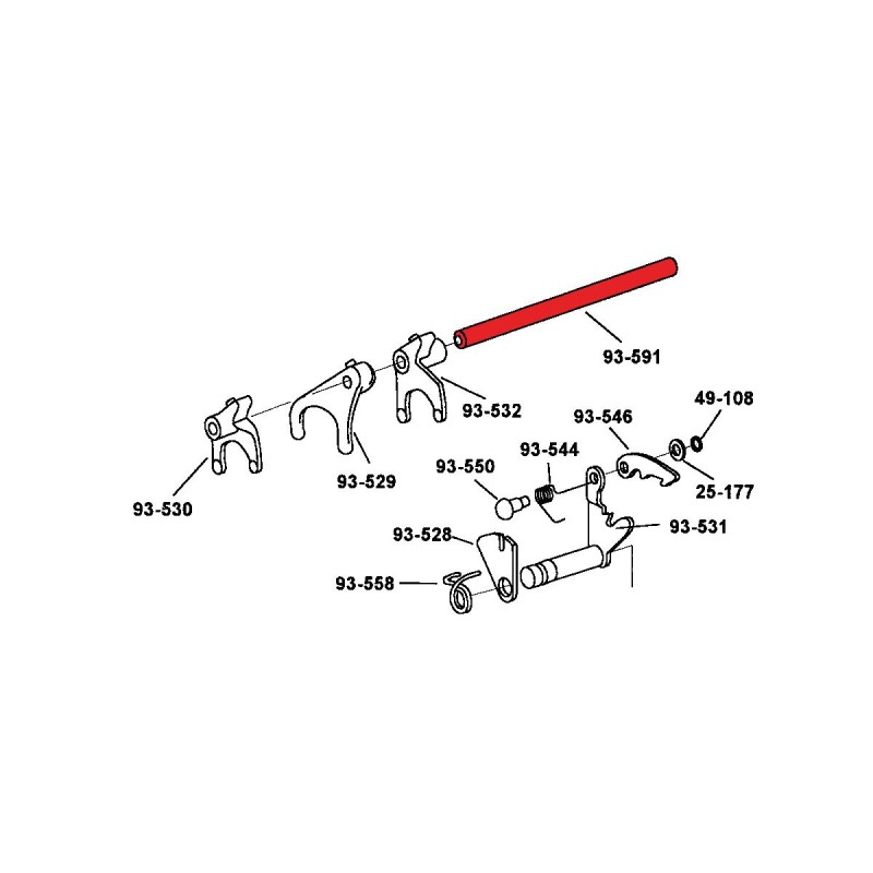 5in4-Speed Shifter Fork Shaft