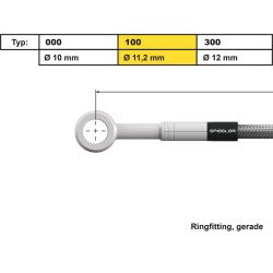 11 mm, Vario Line Banjo Fitting Type 100, Straight Stainless Steel