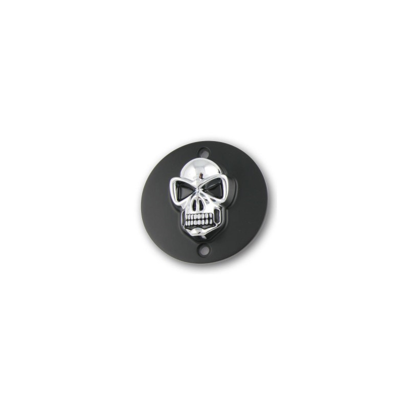 Skull Point Cover 2-hole, horizontal Black Chrome