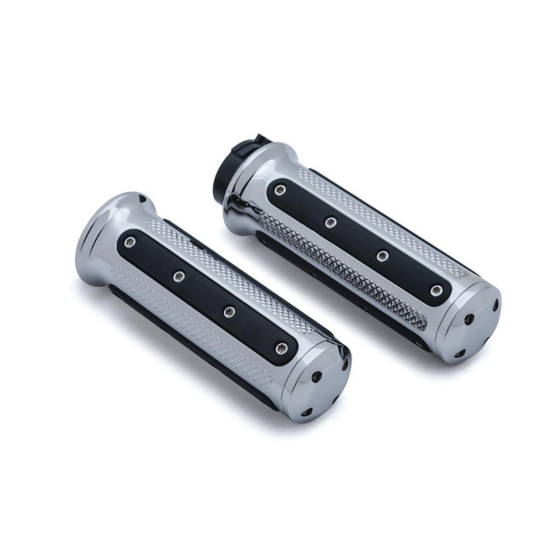 Heavy Industry Grips Chrome 1" Throttle Cables