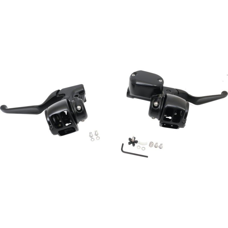 Sportster 14-up Handlebar Control Kit Black 14 mm Cable Clutch ABS Single Disc