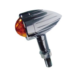 Mini Bullet Grooved Turn Signal H21W Chrome Amber Halogen