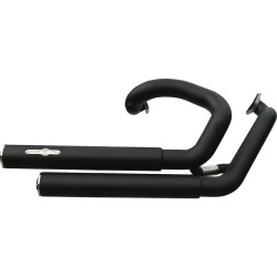 Top Chopp Staggered Exhaust System , Without Heat Shield, Polished Smooth End Cap, Black 2,5"