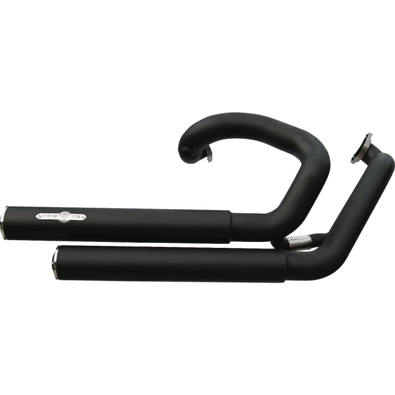 Top Chopp Staggered Exhaust System , Without Heat Shield, Polished Smooth End Cap, Black 2,5"