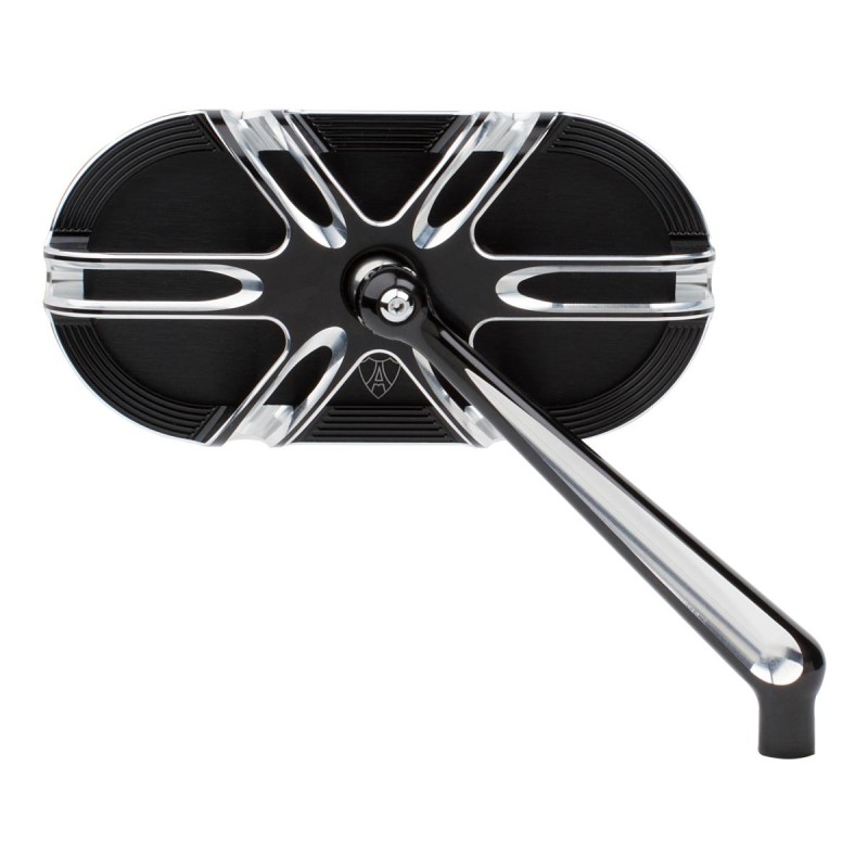 Deep Cut Caged Series Forged Billet Mirror Black Anodized Right