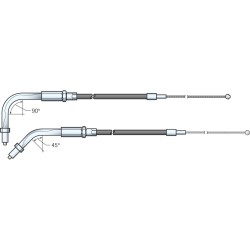 Stainless Throttle Cable 45 ° Stainless Steel 38"