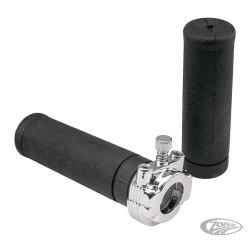 POIGNEES D'ACCELERATEUR CHROME A CABLE TANDEM