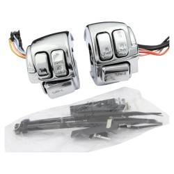 06-11 Chrome Handlebar Switch Housing Kit with Switches With Chrome Switches Chrome