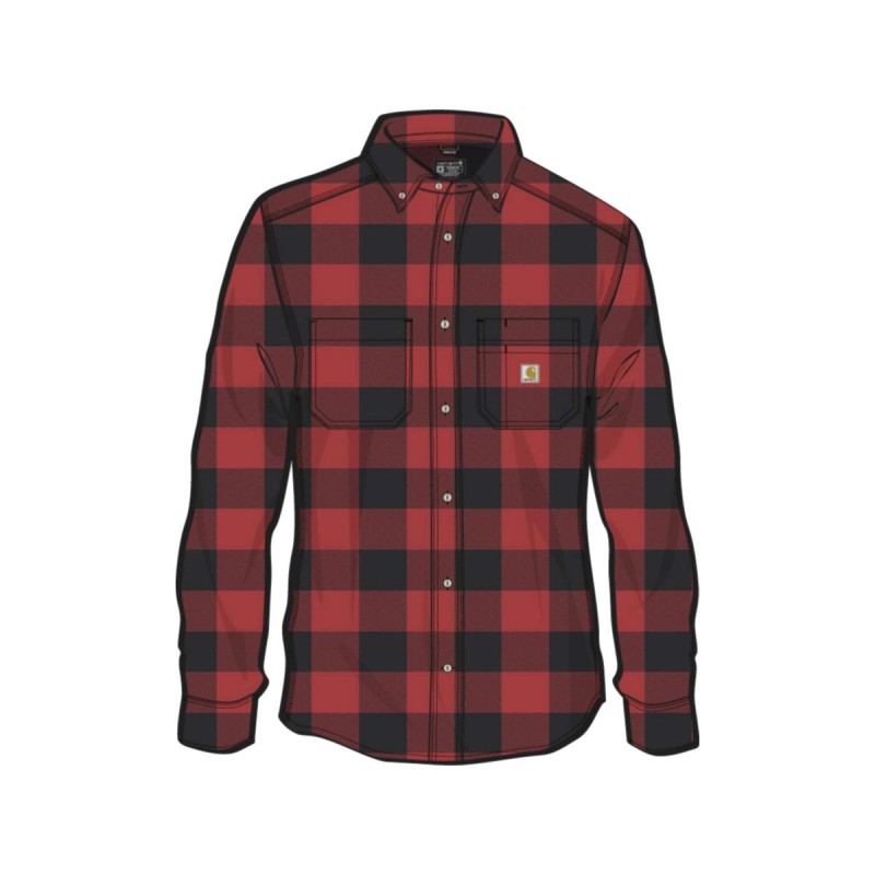 Rugged Flex Relaxed Fit Midweight Flannel Long Sleeve Plaid Shirt