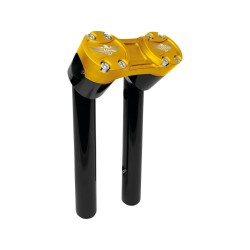 8" Clubstyle Pullback Risers With Gold Clamp Black 1 1/4"