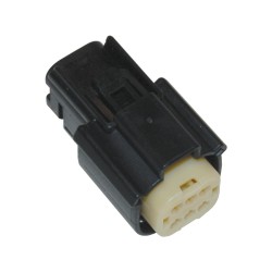 6-Position Molex MX-150 Series Female Connector Black