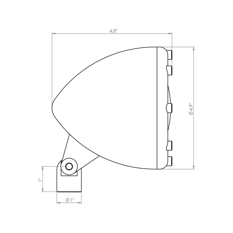 4" Scheinwerfer Aluminium Polished H4