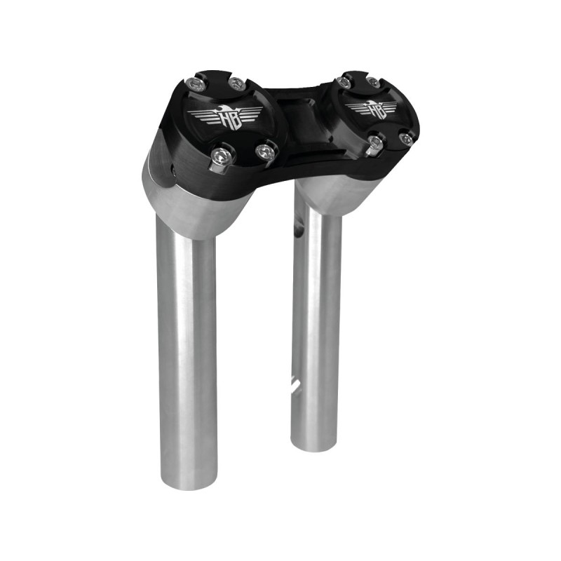 6" Clubstyle Pullback Risers With Black Clamp Silver 1"