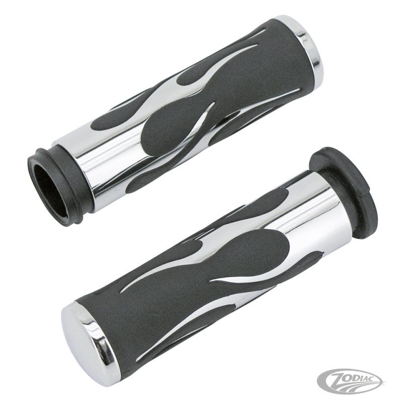 POIGNEES CHROMEES AVEC FLAMMES