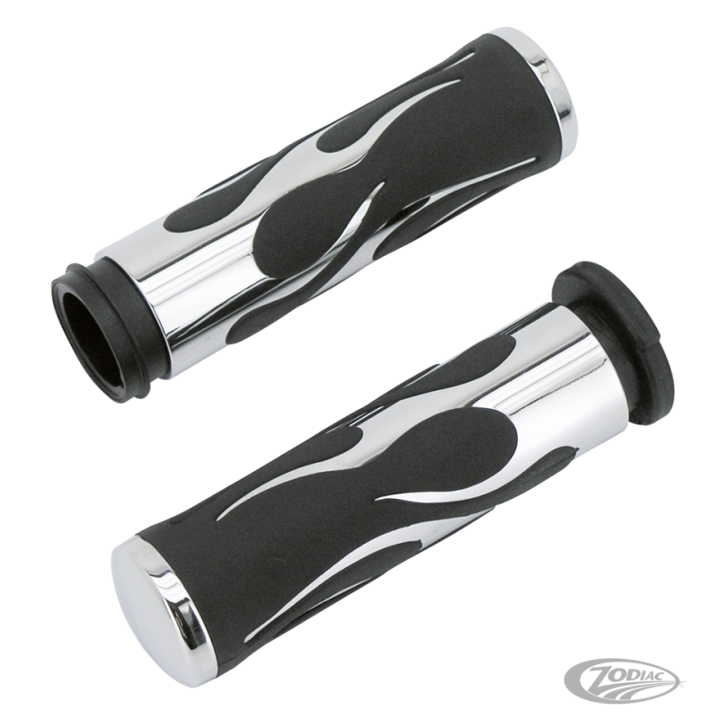 POIGNEES CHROMEES AVEC FLAMMES