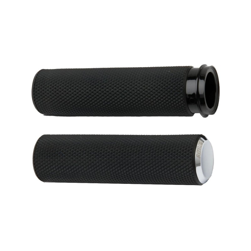 Knurled Fusion Grip Chrome Endcap Chrome 1" Throttle By Wire