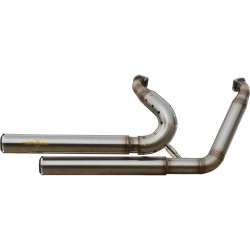 Top Chopp Staggered Exhaust System , Raw Hole Heat Shield, Polished Smooth End Cap, Outline 2,5"