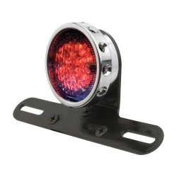 Retro Drilled LED Rücklicht with Bracket Aluminum Black LED