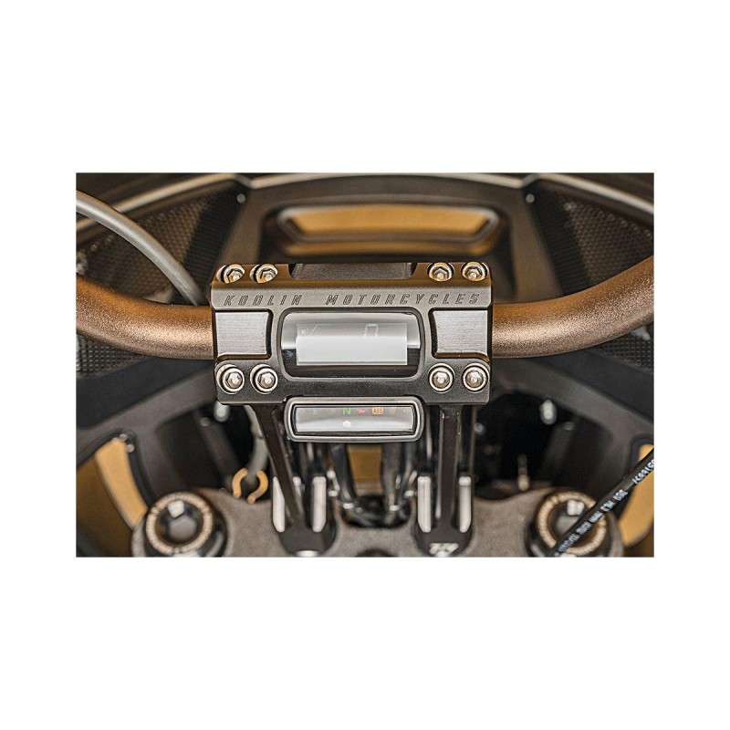 8" Fast Back Risers CNC milled for OEM HD or KOSO Digital Speedometer Black 1" Anodized