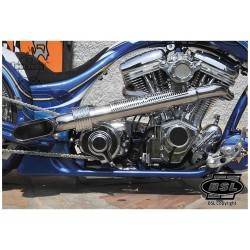 Scale Drager Exhaust System , Polished Smooth Heat Shield, Polished Smooth End Cap, Polished 2,5"