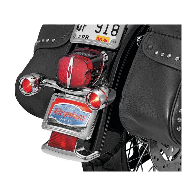 Bullet Light Rear Turn Signal Bar Chrome Red