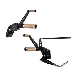 Thunderbike Base Brass Forward Control Kit, Black Forward Control Kit for Softail Kit includes side stand