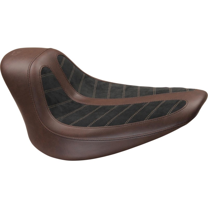 Horizontal Solo Seat Black Dark Brown Alcantara Leather