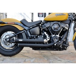 Top Chopp Staggered Exhaust System , Without Heat Shield, Polished Smooth End Cap, Polished 70 mm