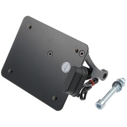 Sidemount License Plate Bracket Kit Switzerland 180 x 140 mm Black Powder Coated