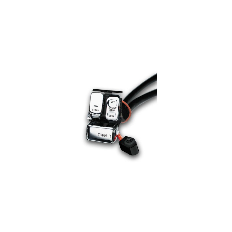 96-up Ergonomic Handlebar Switch Kit Right Side, Chrome Swiches