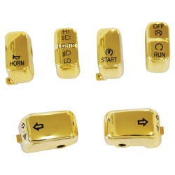 6 PC Switch Cap Set Gold Hand Control Switch Cap Kit