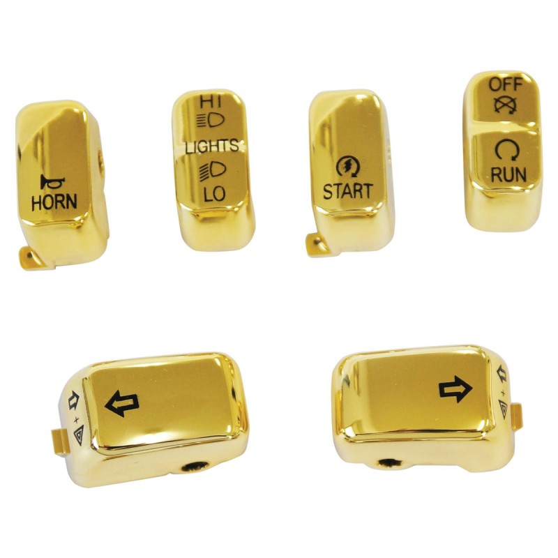 6 PC Switch Cap Set Gold Hand Control Switch Cap Kit
