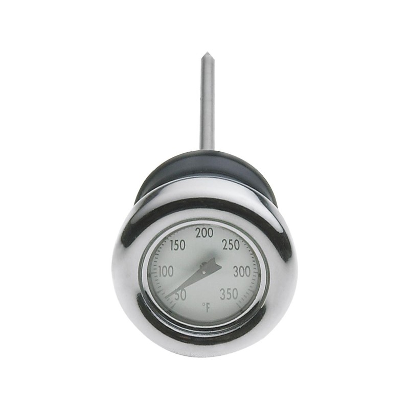 Temperature Gauge Dipstick, Chrome with Black Fahrenheit Gauge