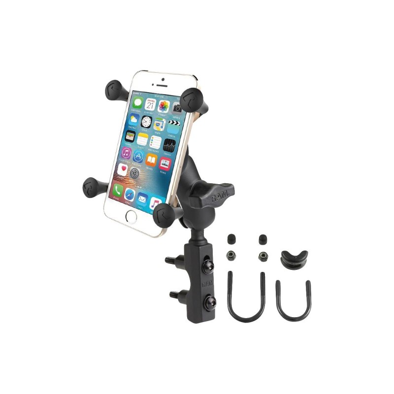 RAM Combination Brake/Clutch Reservoir U-Bolt Mount With Short Arm And Universal X-Grip Cell/Iphone Cradle