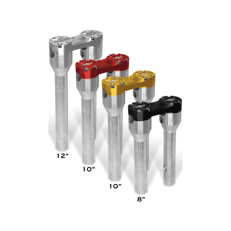 10" Clubstyle Straight Risers With Black Clamp Black 1 1/4"