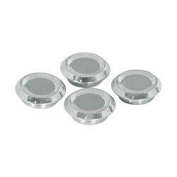 End Caps, Moon, Loctite Kit, Moto Vintage Shortstack, Chrome End Caps