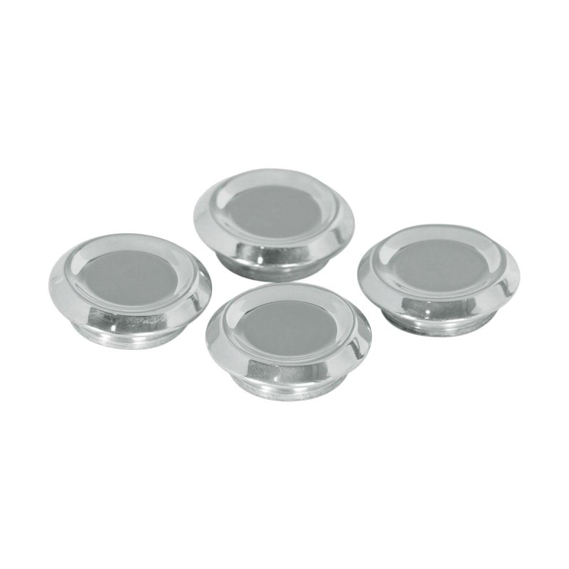 End Caps, Moon, Loctite Kit, Moto Vintage Shortstack, Chrome End Caps