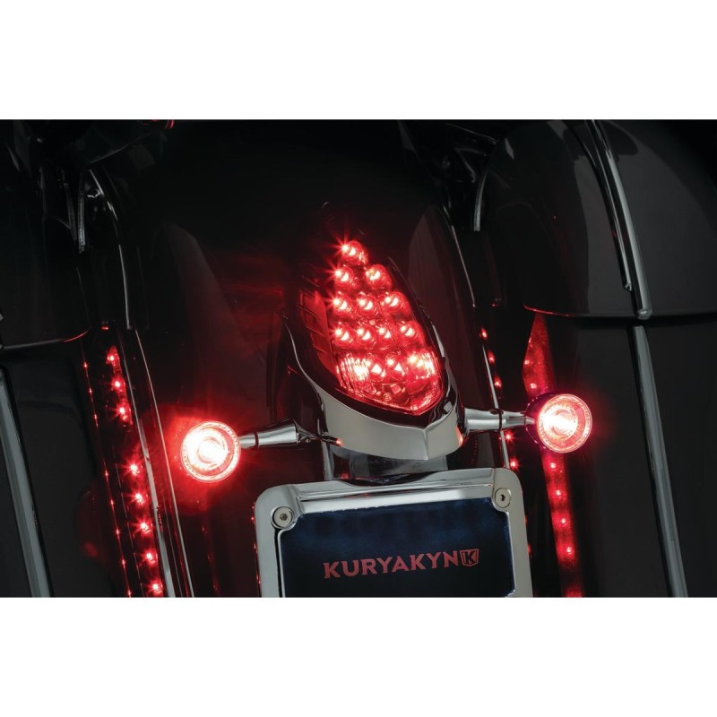 Custom Rear Turn Signal and License Plate Mount for Indian Black Satin