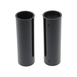 Upper Fork Cover Long Version, use without OEM Headlamp Mask and relocated Turn Signals Black Gloss Powder Coated