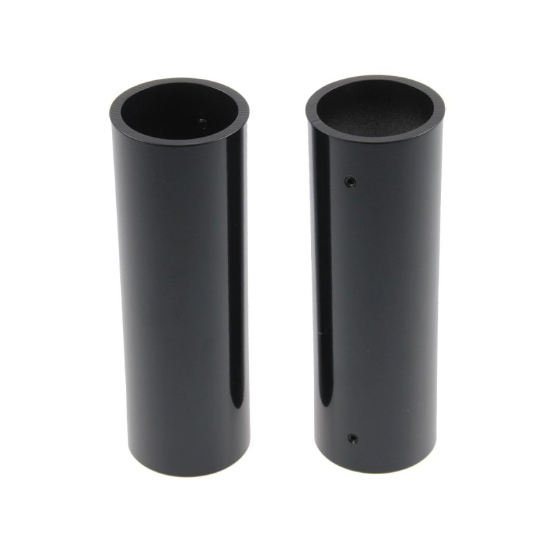 Upper Fork Cover Long Version, use without OEM Headlamp Mask and relocated Turn Signals Black Gloss Powder Coated