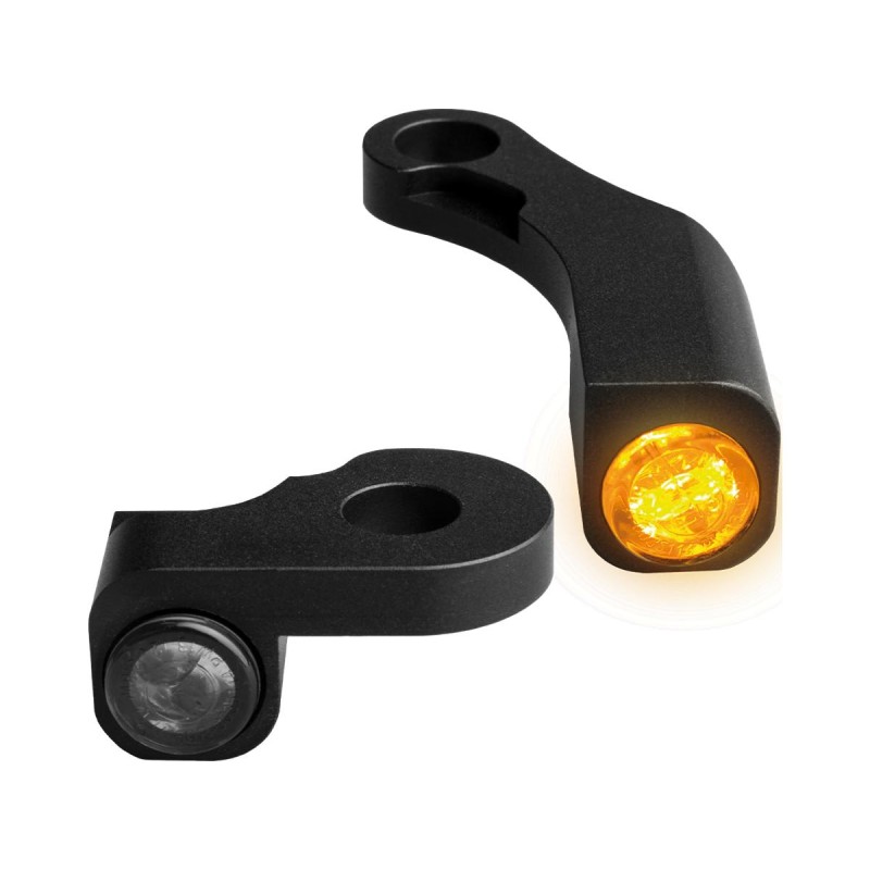 NANO Series LED Turn Signals Black Anodized Smoke LED