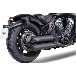 Double Slip-On Muffler Set Endcap Style Chubby Black Ceramic Coated