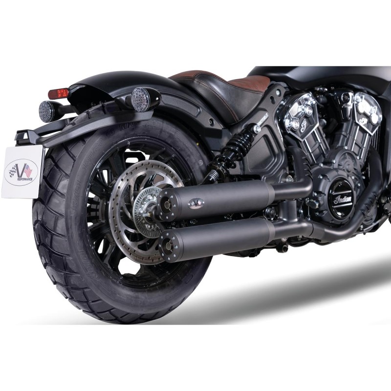 Double Slip-On Muffler Set Endcap Style Chubby Black Ceramic Coated