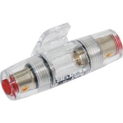 AMP Power, Single Nickel Plated 4/8 Gauge in Line AGU Fuse Holder
