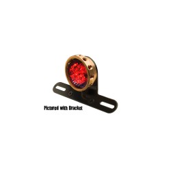 Retro Drilled LED Rücklicht without Bracket Brass Brass Red LED