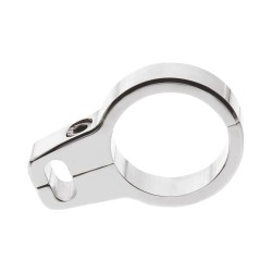 Cable Clamp For dual throttle cable and 1 1/4" diameter tubing Chrome
