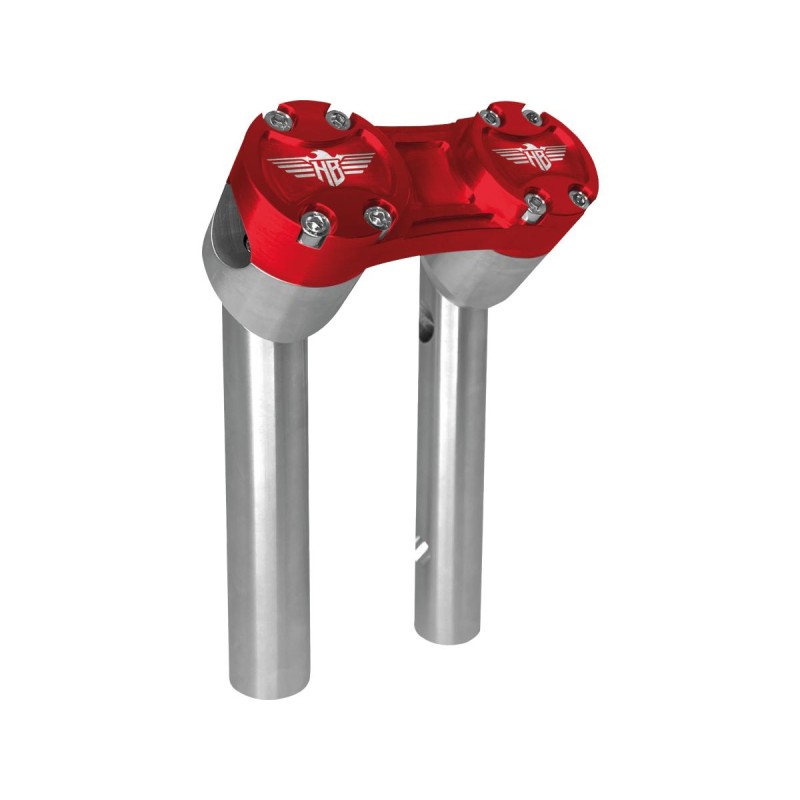 6" Clubstyle Pullback Risers With Red Clamp Silver 1"