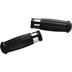 Vintage Grips with Chrome accents Black 1" Throttle By Wire