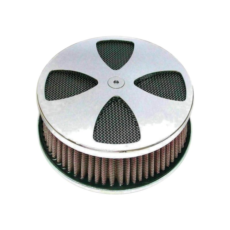 Smooth Cross Hi-Flow Air Cleaner Chrome