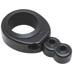 Swivel Head 1 1/4"-1 1/2" Diameter Tubing Cable Clamp Dual Throttle/Clutch Cable Black